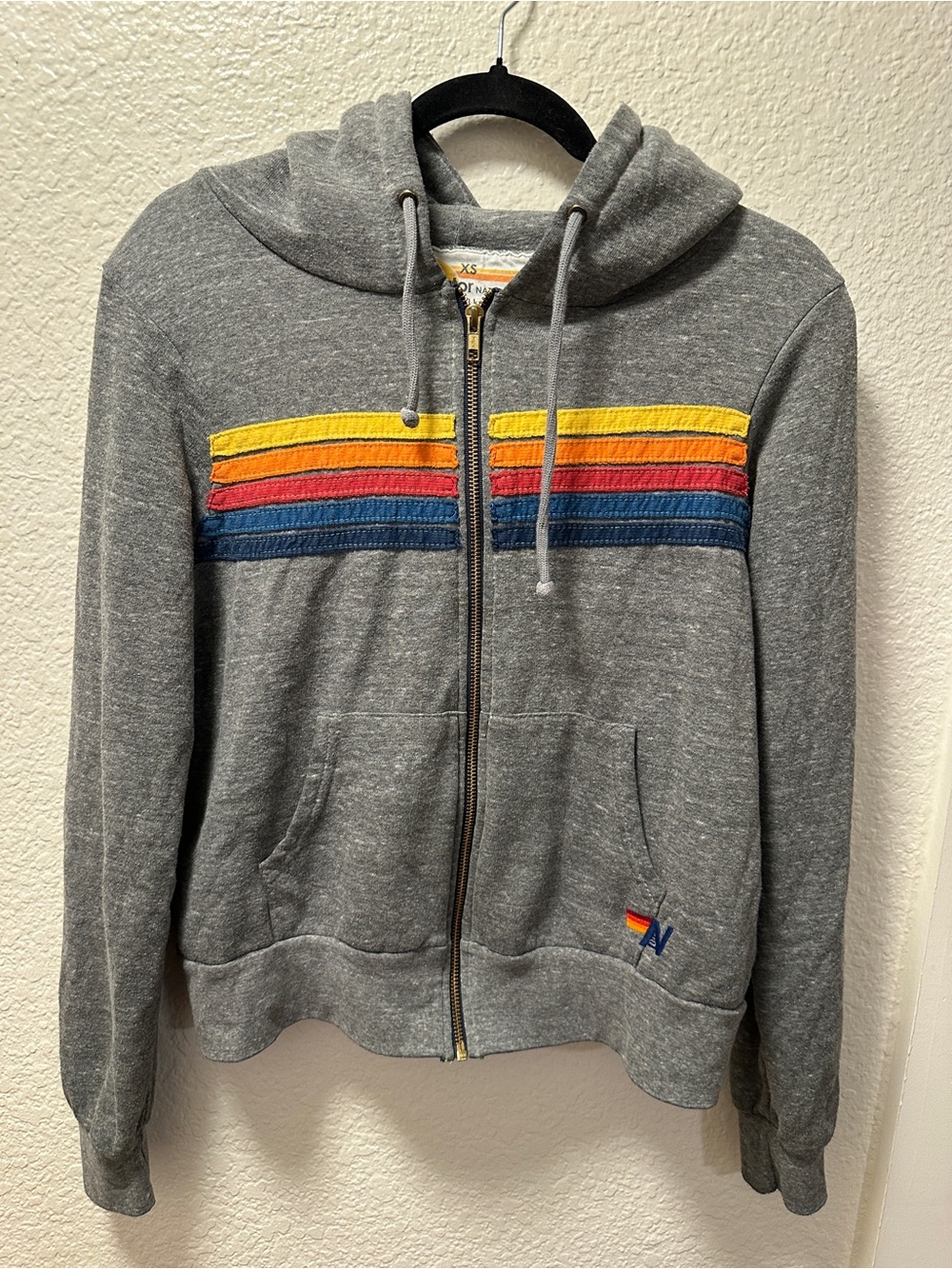 Aviator Nation - 5-Stripe Zip Hoodie Size XS